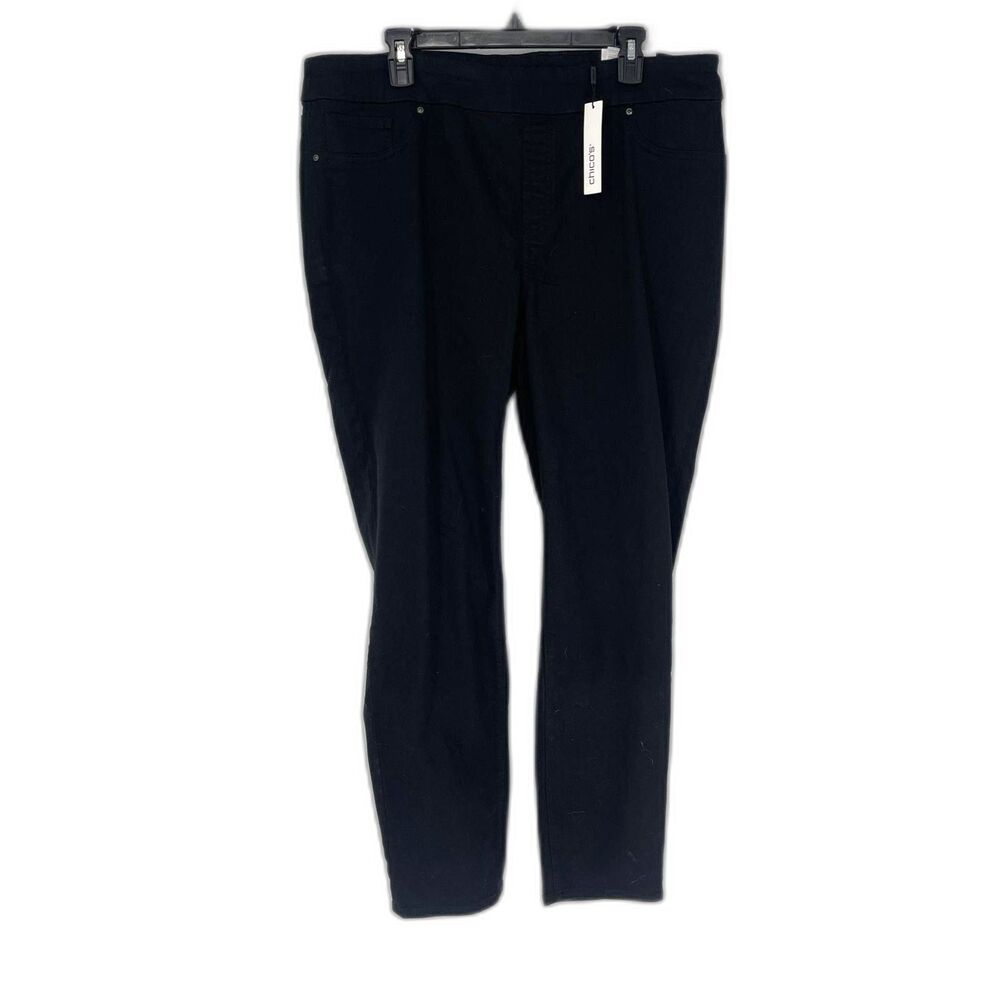 Chico's Black Cotton-Blend Leggings - Size 16